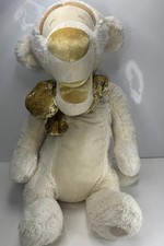 Disney Store Exclusive 18" Tigger White Cream and Gold Stuffed Plush Figure Bow