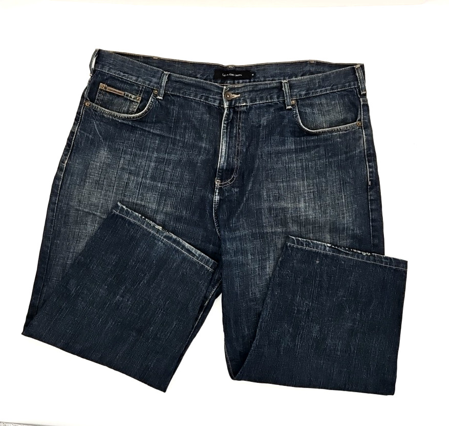 Mens Size 42x32 Blue Wash Classic Straight Leg Dark Wash