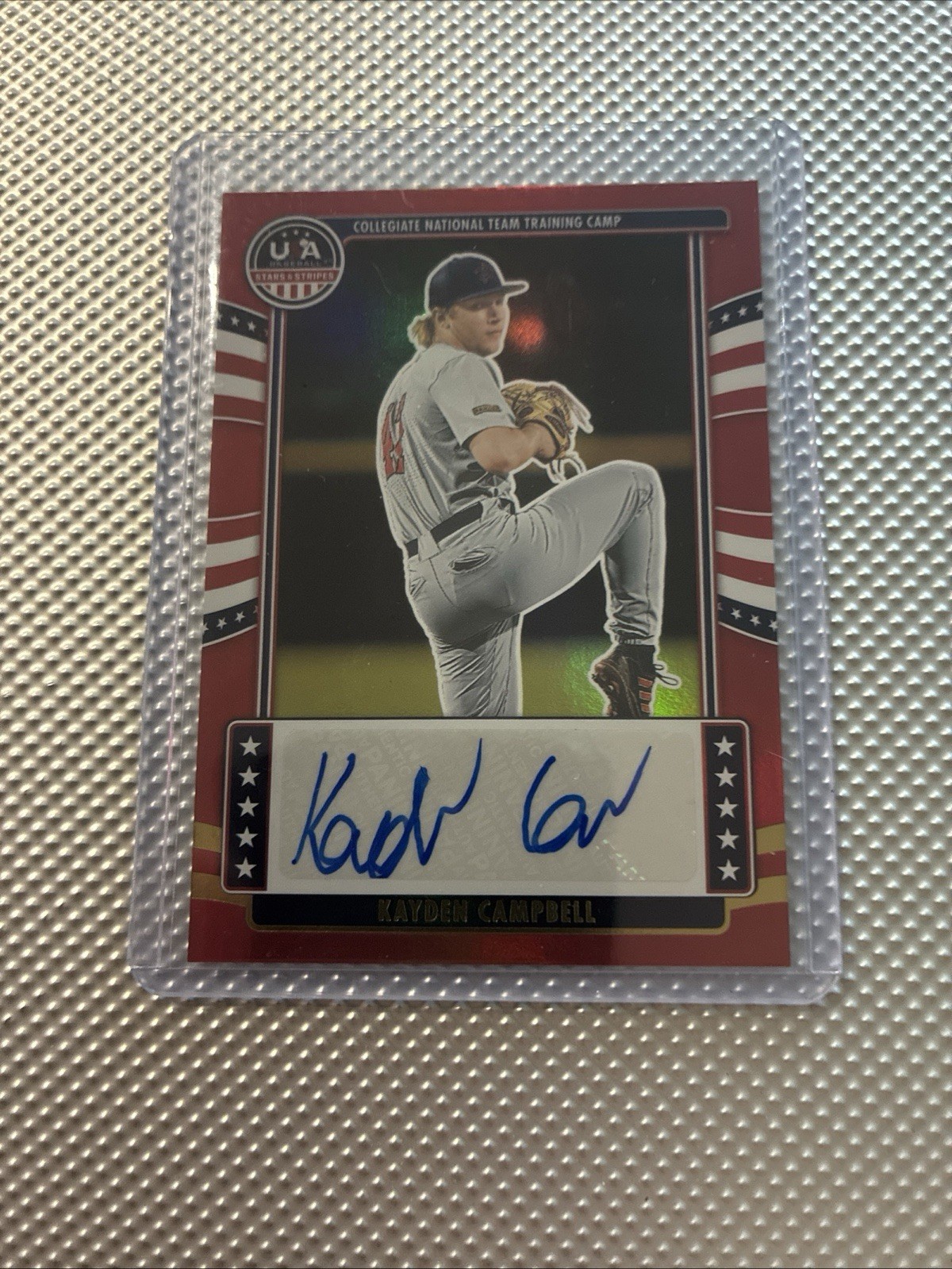 2024 Panini Stars and Stripes - Collegiate Signatures Kayden Campbell Red /49 