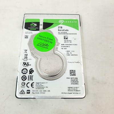 Seagate BarraCuda ST2000LM015 2TB 2.5'' SATA 5400RPM HDD Under 1K Hours Pre-owned
