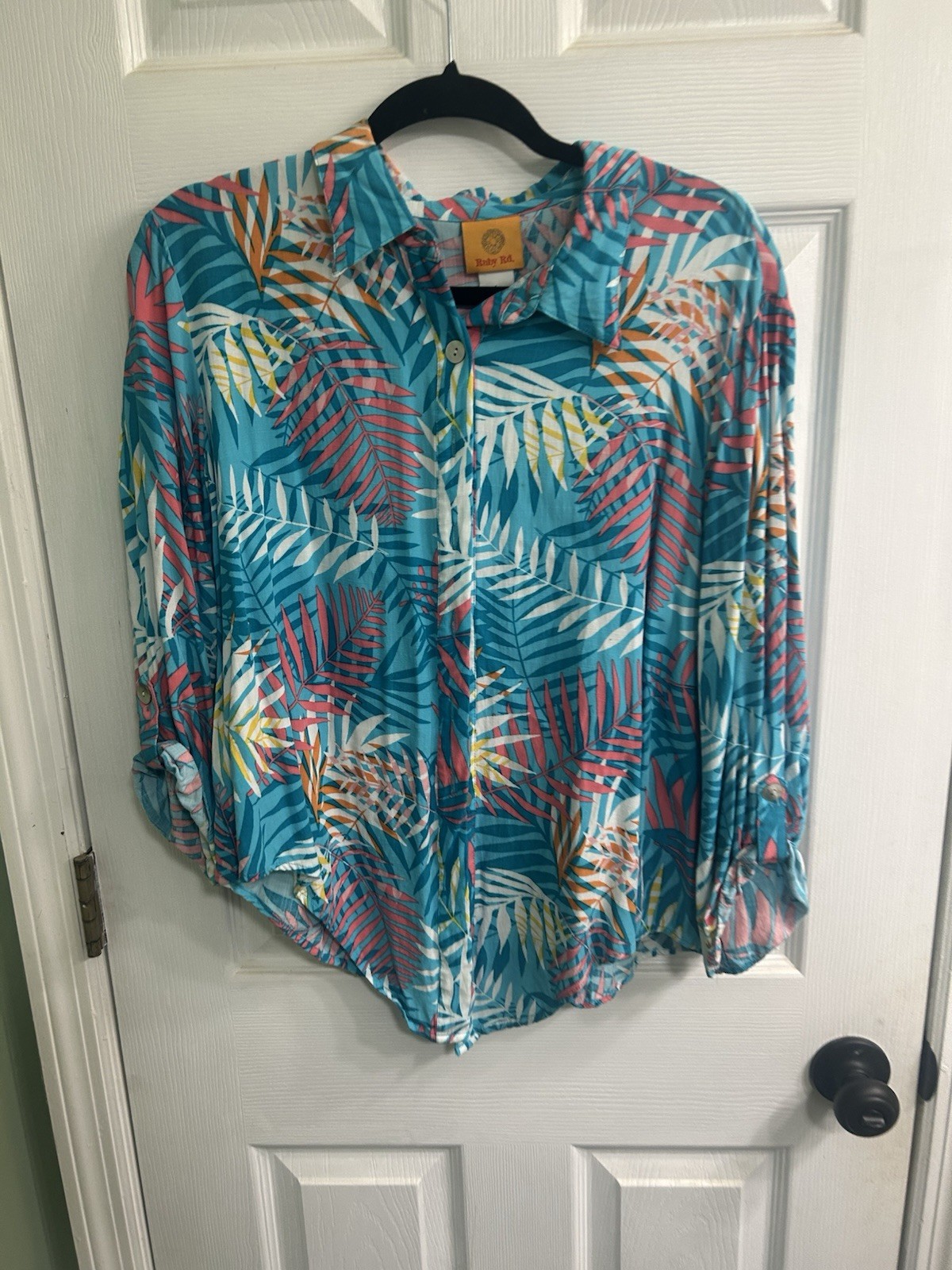 Ruby Rd. Women's Tropical Leaf Print Button-Up Bl… - image 4