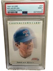 1991 Score #B7 Nolan Ryan HOF, PSA 9 Mint, Cooperstown Card