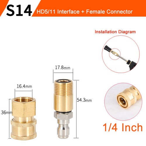 Pressure Washer Quick Connector Spray Torch Foam Snow Foam Lance Connector Brass - Afbeelding 18 van 28