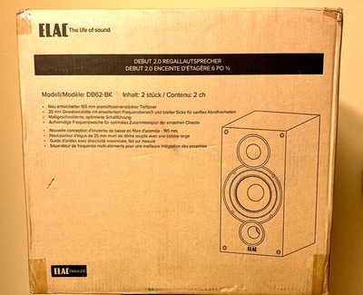 ELAC DB62BK Debut 2.0 Bookshelf Speakers (Pair) - Black for sale
