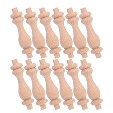 12 Pcs Unfinished Wood Spindles with Gourd Design for Furniture Balusters