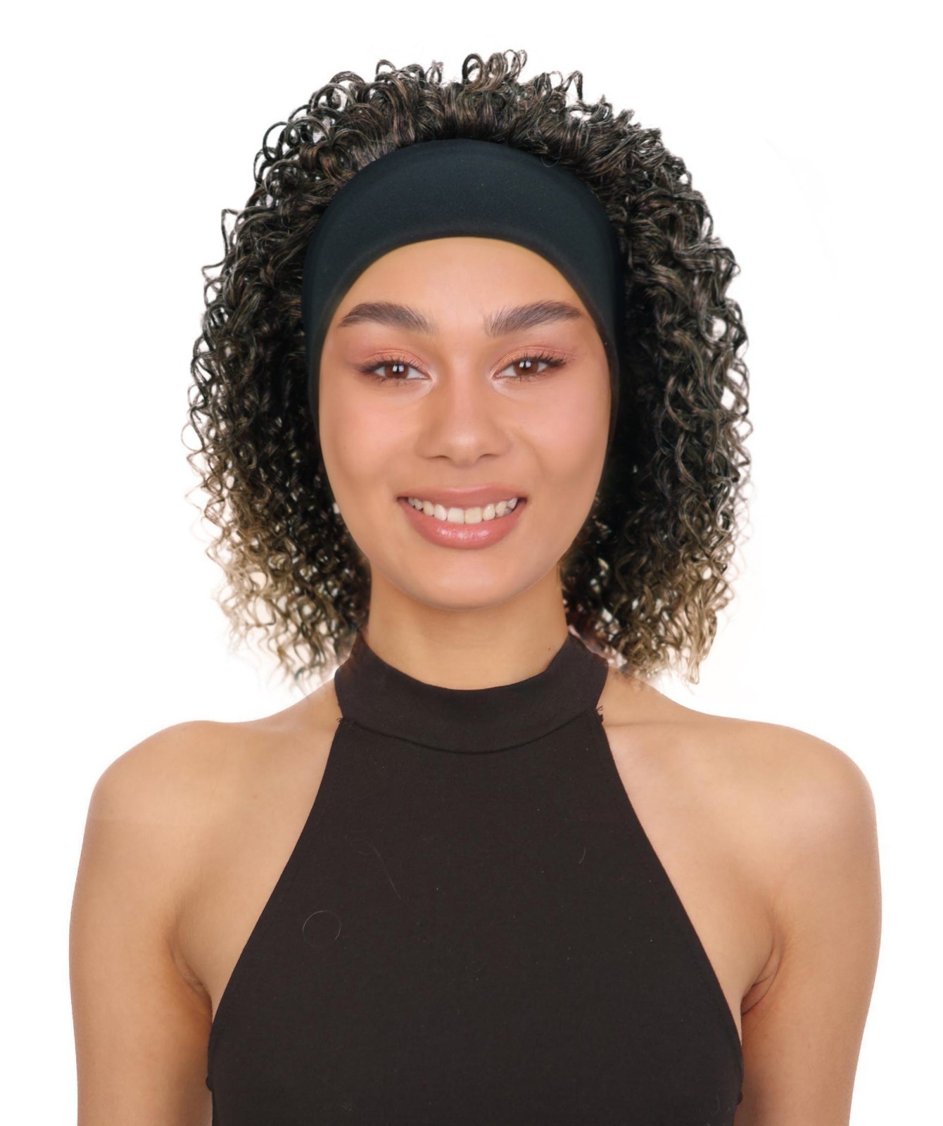 Oluchi Natural Texture Synthetic Shoulder Length Curly Half 