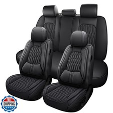 WELLDO Car Seat Covers Full Set, Premium Nappa Leather Seat Cover