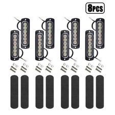 832x 6led Strobe Light Bar Car Truck Flashing Warning Hazard Beacon Amberwhite