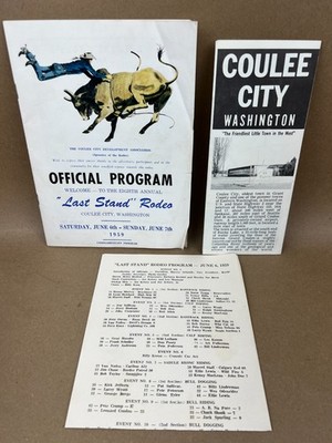 VTG 1959 Coulee City Last Stand Rodeo program and city brochure
