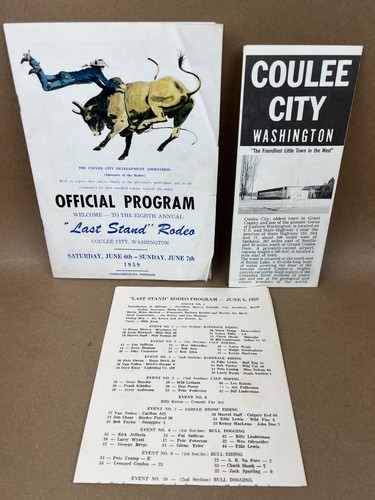 VTG 1959 Coulee City Last Stand Rodeo program and city brochure