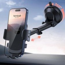 Lamicall Car Phone Mount - Strngest Military-Grade Suction Cup 360  Rotation