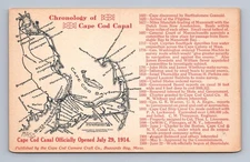 Vintage Massachusetts Postcard CAPE COD Canal Chronology 1914