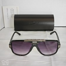 Cazal Sunglasses Horizontal Logo Black Gunmetal Frame Dark Lens Eyewear Case