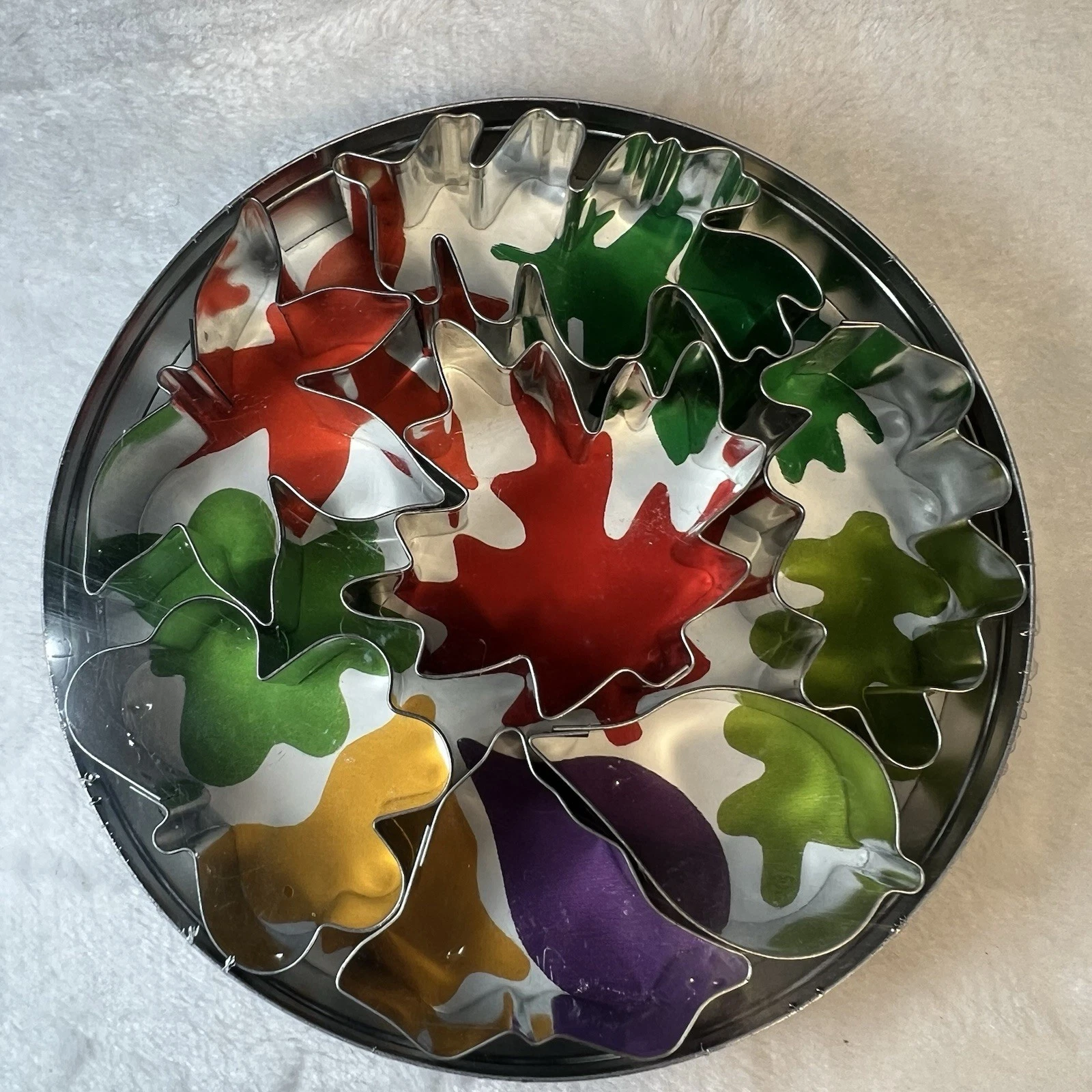 Lot Of 7 Fall Leaves Cookie Cutters Stainless Steel New Autumn Maple Oak Leaf