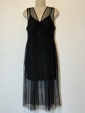 Topshop Tulle Midi Dress 6 SheerBlack Mesh 2 Piece Whimisgoth Witchy Fairy Grung