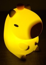 NIB Cute Capybara Night Light Silicone LED Dimmable Touch Kids Lamp Rechargeable
