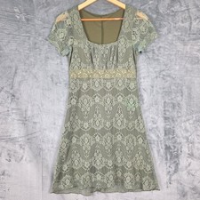 Womens Dress Medium Forest Fairy Floral Lace Babydoll Feminine Milkmaid Coquette