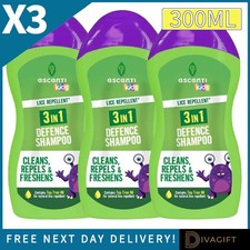 3 x ESCENTI DEFENCE SHAMPOO 300ML LICE REPELLENT 3IN1 WITH TEA TREE OIL FOR KIDS 9.94 per litre