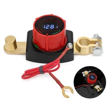 Smart Battery Disconnect Top Post Kill Switch w/ Voltmeter 5-80V Shut Off Car RV