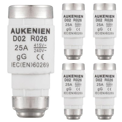 Neozed Sicherung 25A D02 E18 400VAC Keramik 5Stück Schmelzsicherung