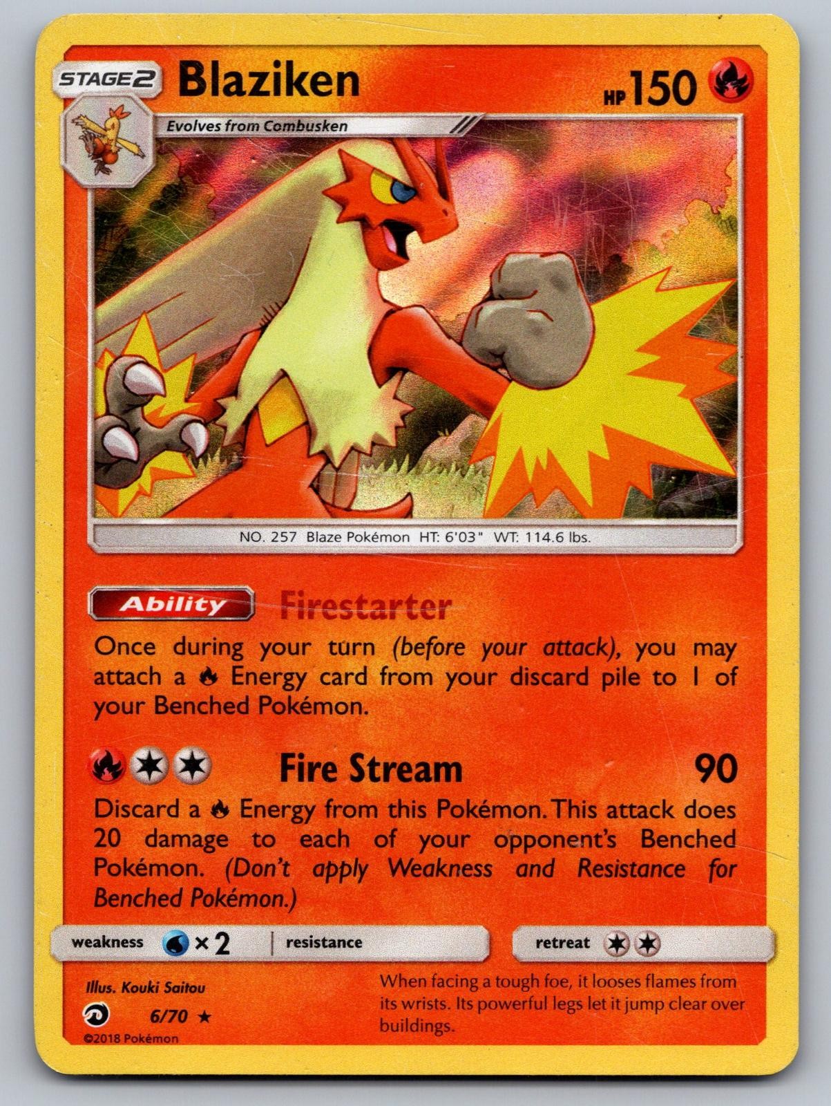 Blaziken 6/70 Holo Dragon Majesty Pokemon Moderately Played