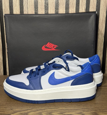 Nike Air Jordan 1 Low Top Sneaker Leder Blau/Weiß Herren EU 39 US 8.5