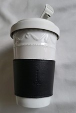 KPM Kurland To go Becher weiß mit Ledermansc...