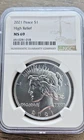 2021 Silver High Relief Peace Dollar NGC Graded MS69