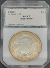 2000 PCI American Silver Eagle $1 - Bullseye Toned