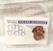 PIN PALS Vintage Original Artwork By Terry Doughty Animal Pin GOLDEN RETRIEVER
