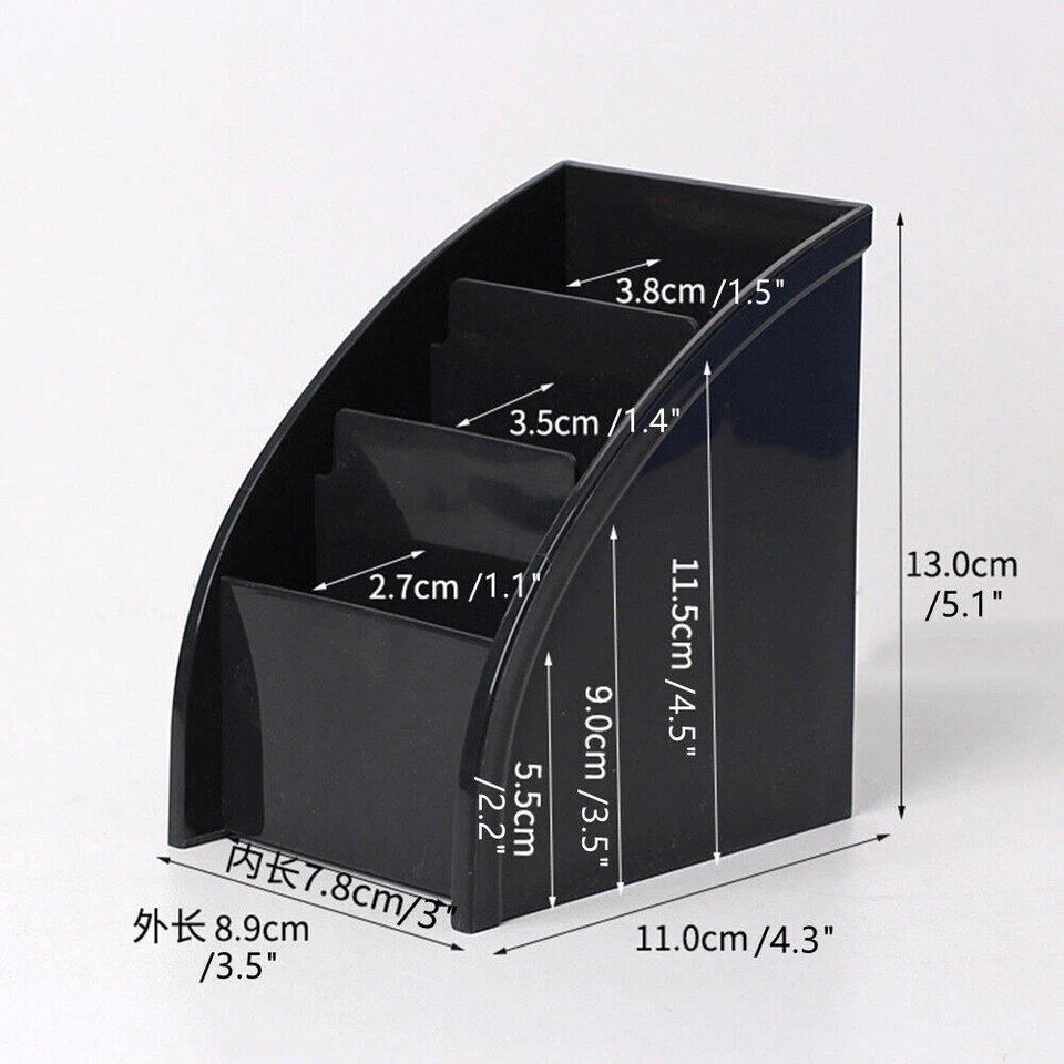 TV Remote Control Holder Organizer Wood Stand Tabletop Box Storage Container - Image 2 of 4