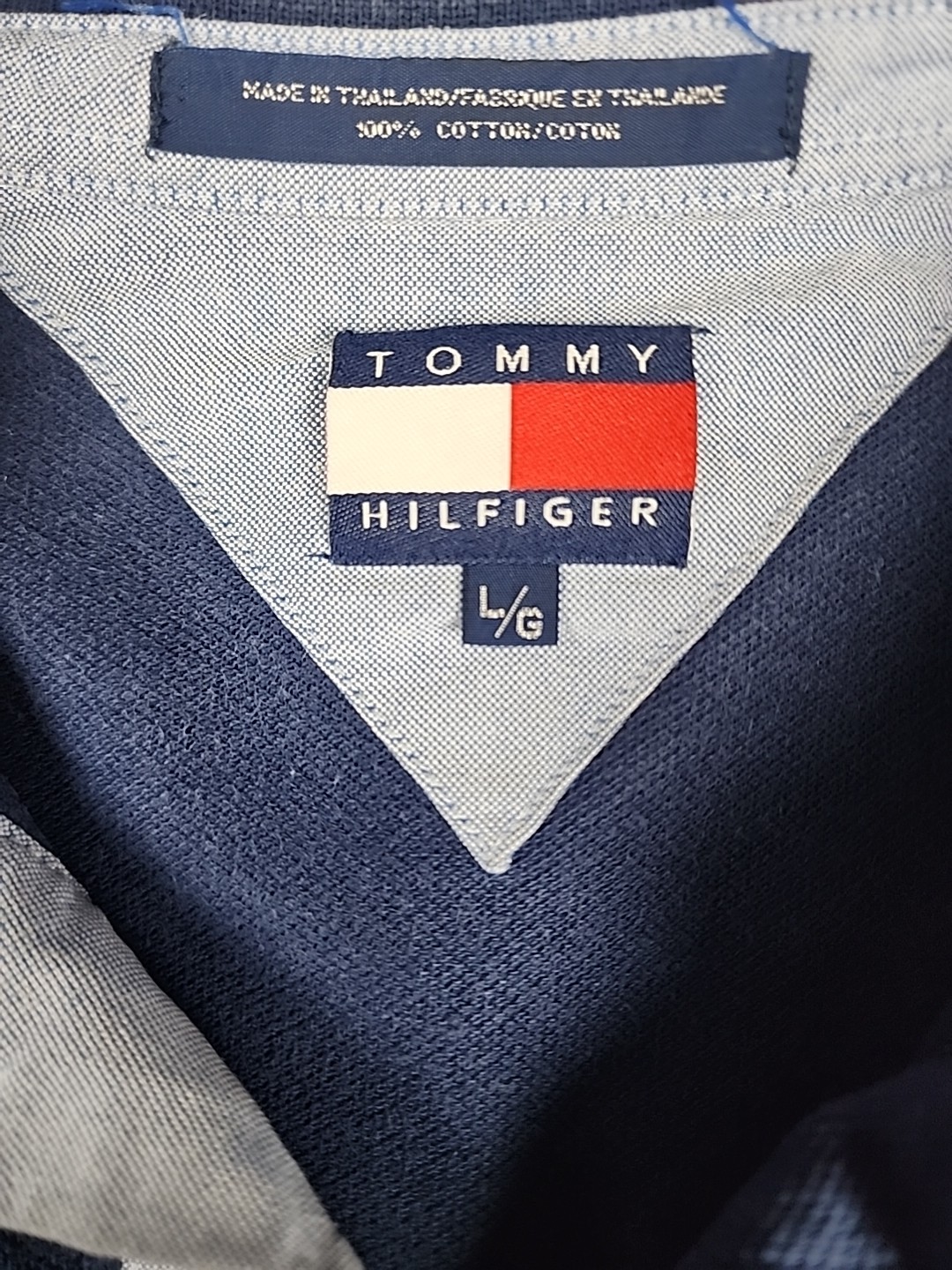 Vintage Tommy Hilfiger Polo Shirt Mens L Big Flag Embroidered Spell Out Logo thumbnail 11