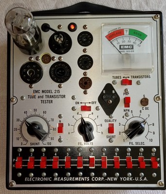 EMC Tube Tester Model 215 Electronic Measurements Corp Working NOS w Box Vintage