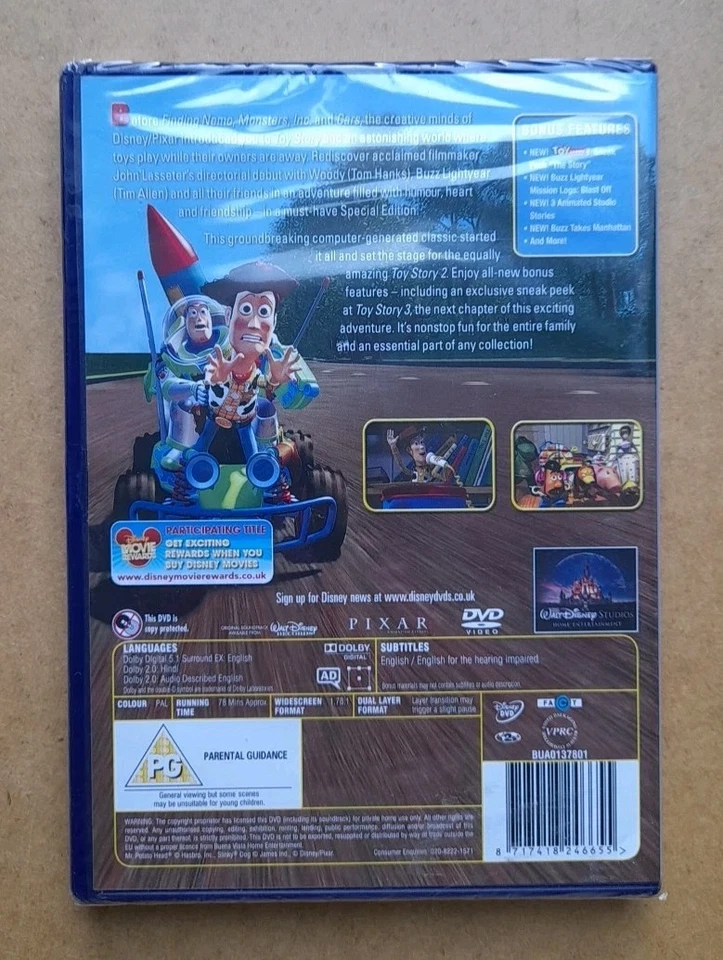 Toy Story 1, 2, 3 & 4 DVD - Disney Pixar Animated Adventure - 4 Film Set - New - Image 4 of 4