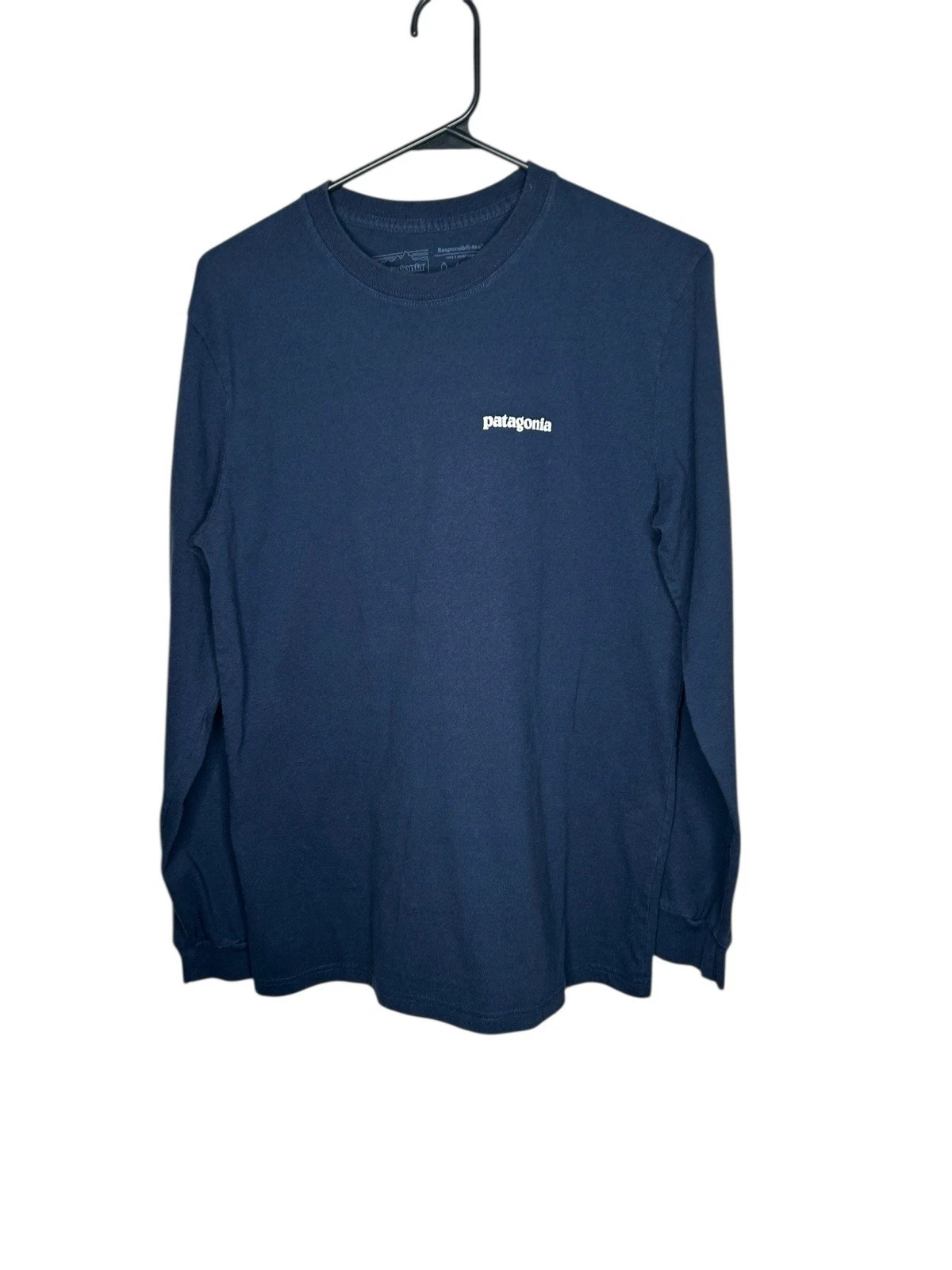 Patagonia Long Sleeve Shirt Mens Small Responsibility TEE Logo Outdoor
