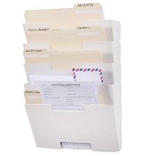 Lisbon Metal Wall File Holder Organizer, Wall Mount File Holder, 5-Tier Offic...