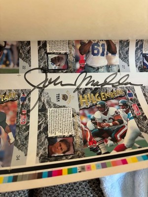 Action Packed 1994 NFL All-Madden Team 10th Anniv Uncut Sheet Auto 138/1000