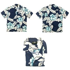 Royal Creations Hawaiian Shirt Mens L Short Sleeve Button Up Floral EUC