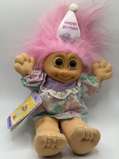 VINTAGE RUSS WEE TROLL KIDZ HAPPY BIRTHDAY TROLL DOLL PLUSH PINK HAIR