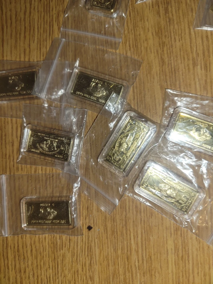 Gold (Plated) Silver coins, and quarters, And Knife - Image 2 of 4