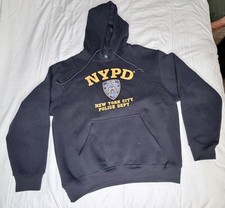 NYPD Hoodie Size Adult Large Navy Blue Official NYPD Merch Y2K Retro Vintage