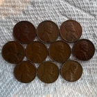 Lot of 10 circulated Lincoln Wheat Small Cents 1947-1958