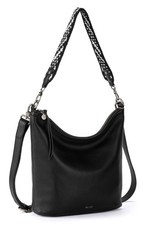 NWT The Sak Jasmine Leather Hobo Black Crossbody Shoulder Bag