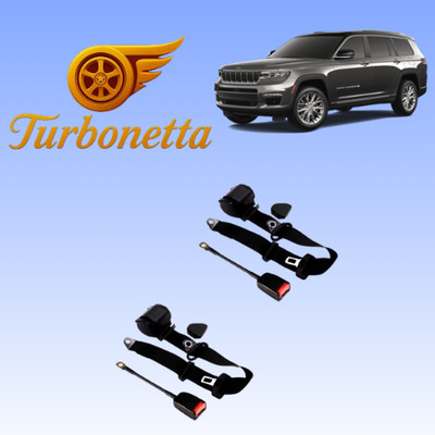 For All Jeep Universal Turbonetta Adjustable Front Seat Belt 3 Point Black