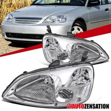 Fit 2001 2002 2003 Honda Civic DX EX LX Coupe Sedan Headlights Lamps Left+Right