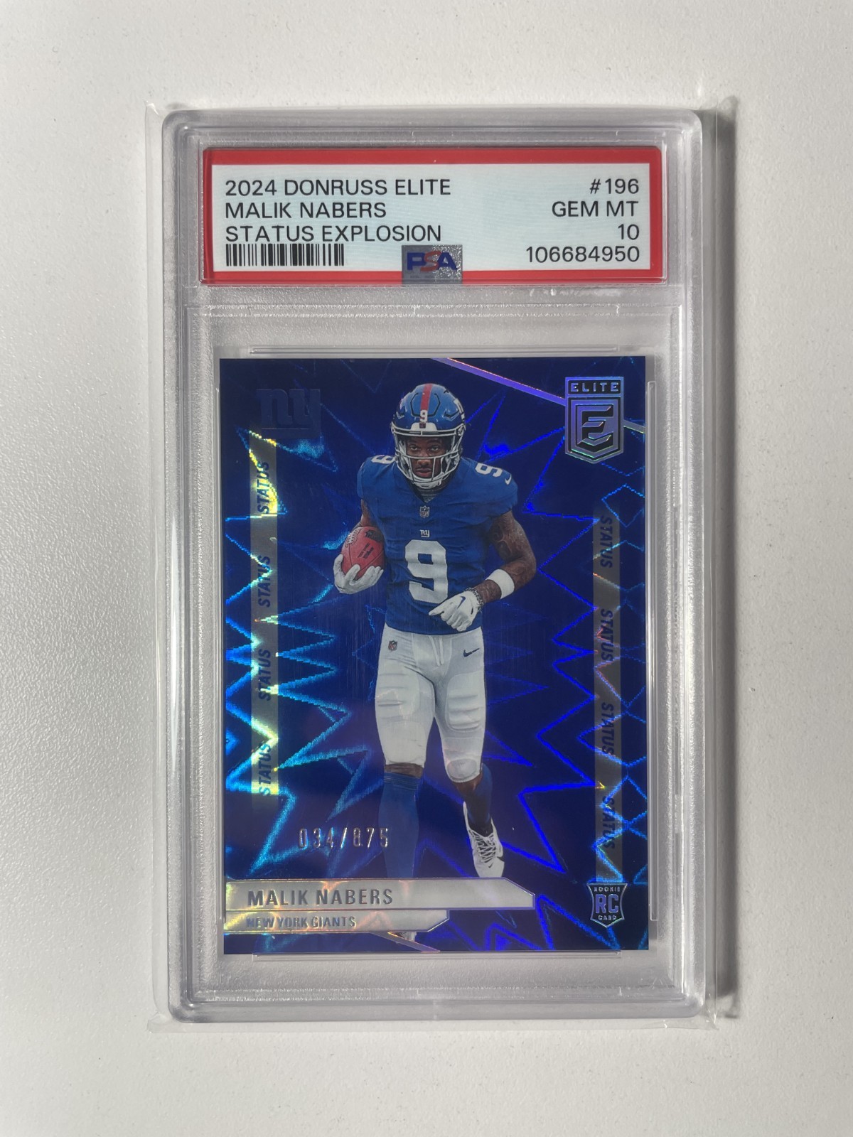 Malik Nabers Panini Donruss Elite #196 Status Explosion
