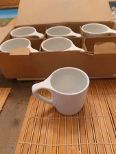 NEW notNeutral Lino Coffee Mugs  Set Of 6 White 10oz 