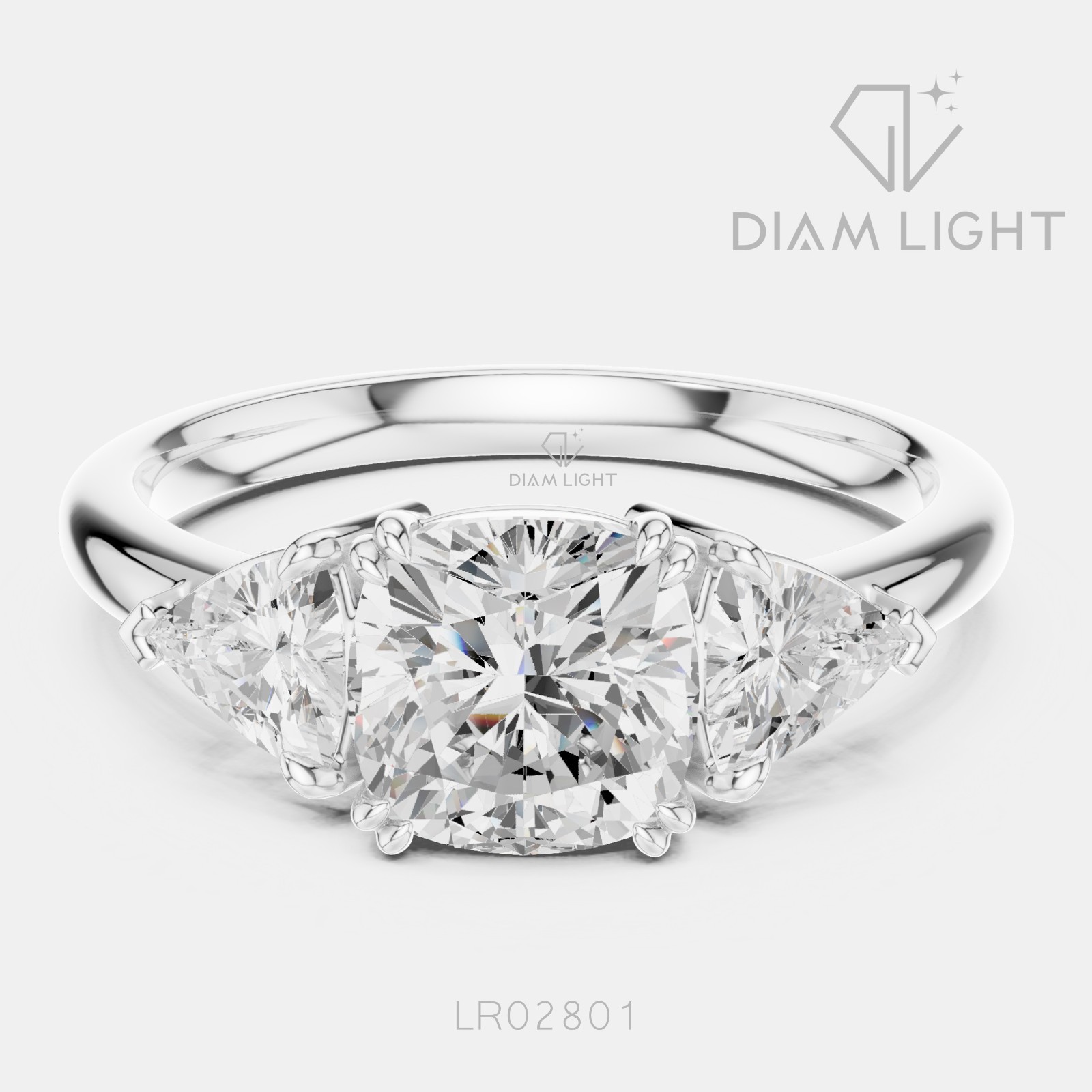 IGI 2.00 CT F+ VS+ Cushion Cut Lab Grown Diamond Engagement Ring 14k White Gold