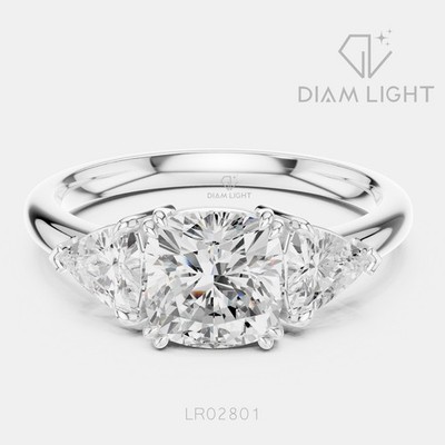 IGI 2.00 CT F+ VS+ Cushion Cut Lab Grown Diamond Engagement Ring 14k White Gold
