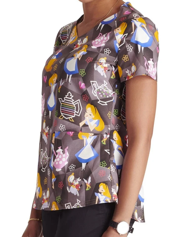 Womens Tooniforms V-Neck Top size S/Alice In Wonderland/TF756 ALPA - Image 3 of 4